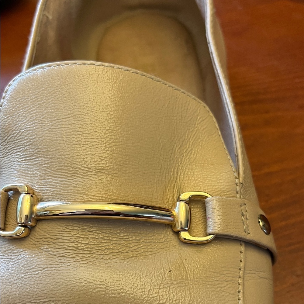 Genuine leather nude horsebit loafer shoe size 9 VINTAGE 90s - Picture 4 of 7